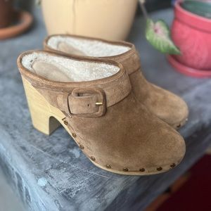Veronica Beard Shearling Clogs